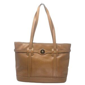 Dooney & Bourke Davis Leather Logo Lock Tote Bag - Brown with Red Interior